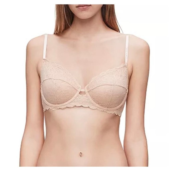 Calvin Klein Seductive Comfort Lace Unlined Full Coverage Bra- Size 32D - Picture 1 of 4